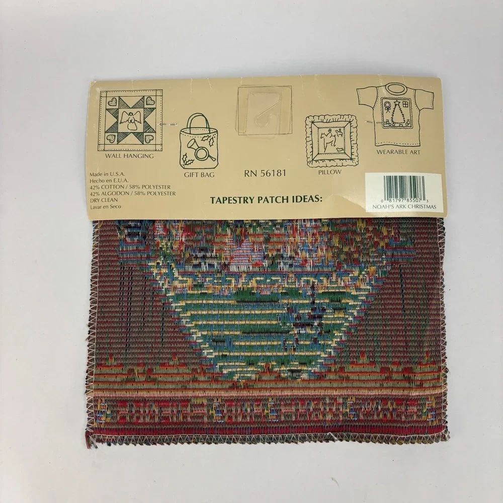 Vintage Noah's Ark Woven Decorative Tapestry Panel Wall Art/pillow/cushion 9